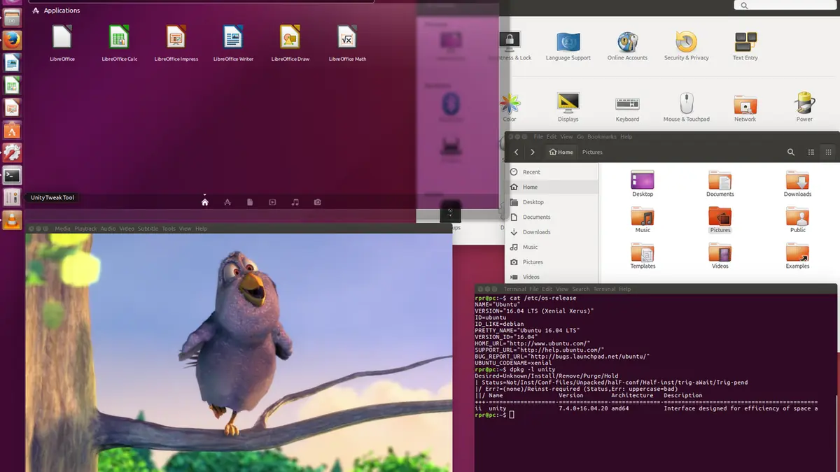 Окно терминала Linux с основными командами для начинающих